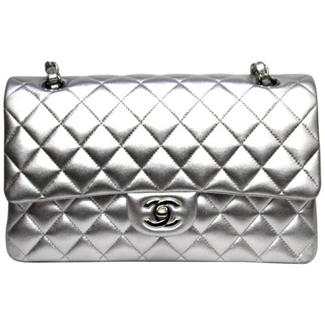 chanel silver bags|metallic silver Chanel bag.